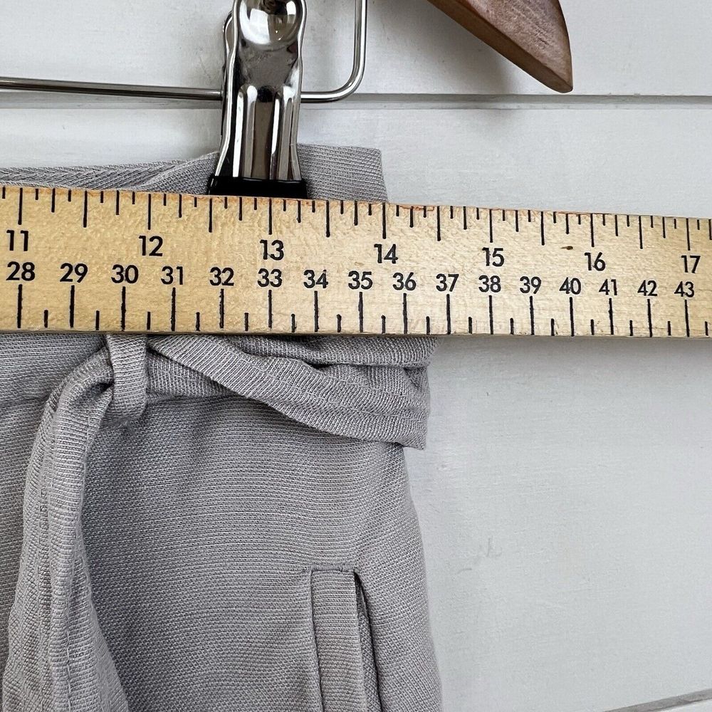Wilfred 4 Jallade‎ Gray Linen Trousers Pants Tie Waist Crop Belted - Picture 7 of 10